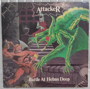 Attacker - Battle at Helms Deep Orig 1985 Metal Blade LP + Insert EX/EX - Foto 1 di 6