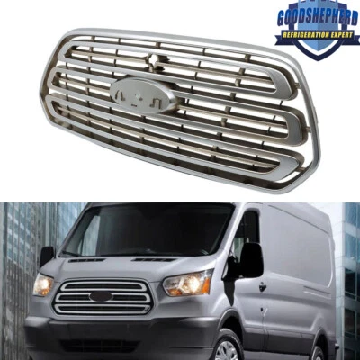 Matte Chrome Front Bumper Upper Grille Grill For Ford Transit 150 250 350 15-19 Foto 1 de 4