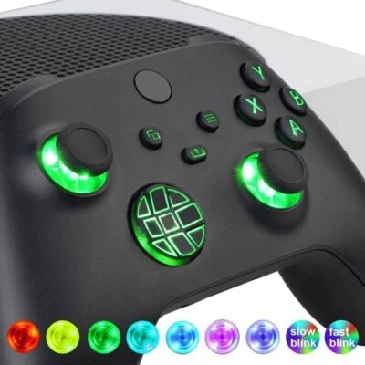 7 LED Lights DIY Kit Black Buttons + Thumbsticks For Xbox Series X S Controller - Image 1 of 4
