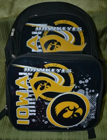 Iowa Hawkeye Backpack and Lunch Bag Set - 3D Raised Graphics Cover