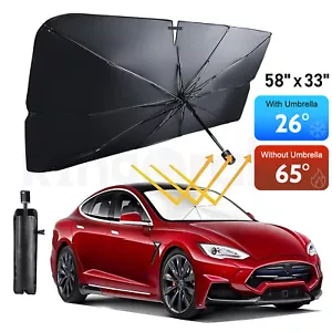 Car Windshield Sunshade Cover 69"L x 35"W Foldable Front Window Visor Sun Shade - Picture 1 of 6