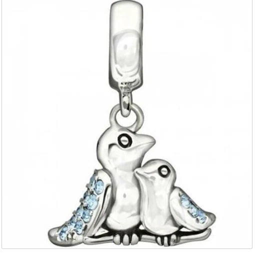 Chamilia Plata de Ley "Pájaros de una Pluma" Dije-Cuentas, NUEVO Foto 1 de 1