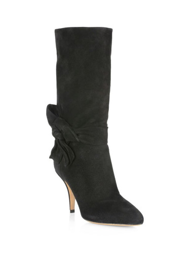 Stivali in pelle scamosciata fiocco laterale Valentino Garavani 39 5 prezzo al dettaglio: $1 595 00