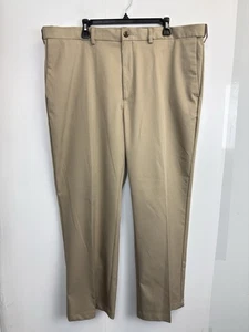 Haggar Cool Right Performance Flex Classic Fit Chino Pants Mens Size 42x30 Beige - Picture 1 of 6