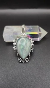 Atemberaubender blau/grün Flash Labradorit Anhänger Sterlingsilber perfekter Schmuck - Bild 1 von 6