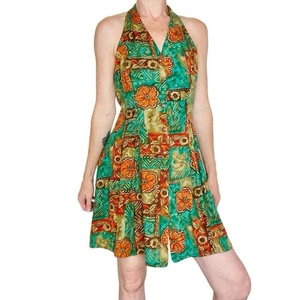 Vintage 90’s Joni Blair Teal & Orange Floral Sleeveless Mini Dress - Bild 1 von 8