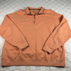 Orvis Herren 1/4 Zip Pullover Strickpullover XL Orange - Bild 1 von 10