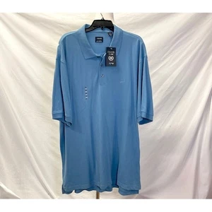 Polo de manga corta azul grande y alto lavado seda IZOD para hombre talla 2XLT - Imagen 1 de 5
