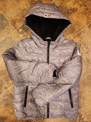 Abercrombie Niños Forrado de Vellón Gris, Abrigo Puffer Plateado, Chaqueta de Invierno Talla 11-12 Foto 1 de 4