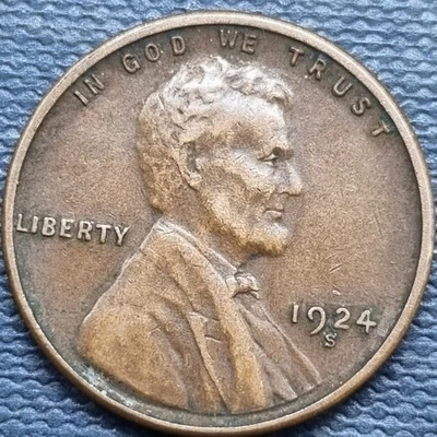 1924 S Lincoln Wheat Cent 1c San Francisco Higher Grade XF - AU #95408 - Image 1 of 2