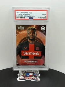 2023 Topps Summer Signings Victor Boniface RED 01/10 Bayer Leverkusen PSA 9 Mint - Picture 1 of 5