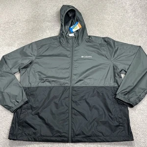 Columbia Windbreaker Jacket Men's XL Center Ridge II Black Gray Full Zip NWT - Picture 1 of 15