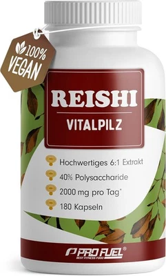 Reishi Kapseln 180x - 2000 mg Pilz-Extrakt aus Ganoderma lucidum -...  - Bild 1 von 4