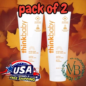 Thinkbaby Aloe Vera Gel, After Sun Relief 8 Fl Oz EWG Verified (PACK OF 2) - Picture 1 of 6