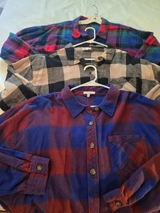 Paket mit 3 Damenhemden Größe XXL Maurices Flanell Knopfleiste EUc - Bild 1 von 16
