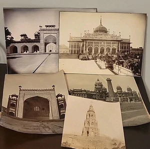 7 Ca. 1890s India Travel Photos Tomb Court Buildings Antique Indian Victorian - Picture 1 of 15