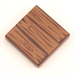 Minifigura de piso de madera dura B3 Customs® (áspero, oscuro) - LEGO 2x2 Ti impreso personalizado - Imagen 1 de 3