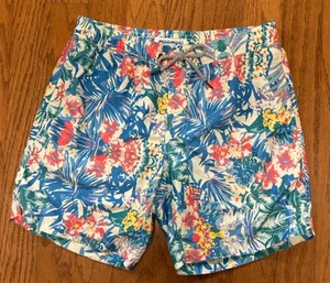 Bañador Maamgic Para Hombre M Floral Tropical Azul Rojo Traje Malla Forro Cordón - Imagen 1 de 5