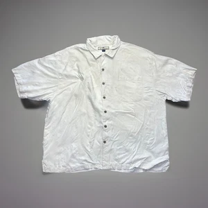 Tommy Bahama Men Button Up Shirt Large Beige 100% Silk Cream Floral - Picture 1 of 3