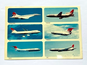 Aviation Airline Postcard BRITISH AIRWAYS CONCORDE TRISTAR 747 TRIDENT VC-10 707 - Picture 1 of 3
