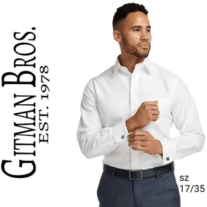 Camisa de vestir de lujo de algodón espiga blanca Gitman Bros. (geño) - Imagen 1 de 9