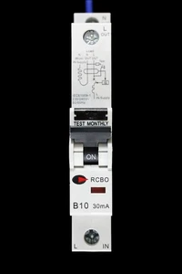 CGD 10 AMP CURVE B 6kA 30mA RCBO TYPE AC RCBO-10/30/SP - Picture 1 of 6