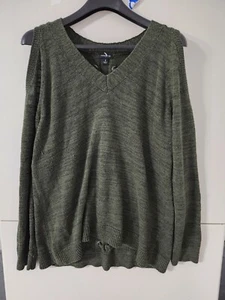 Torrid Sweater Womens 2X Cutout Cold Shoulder Pullver Vneck Lace Up Back Heavy - Picture 1 of 16
