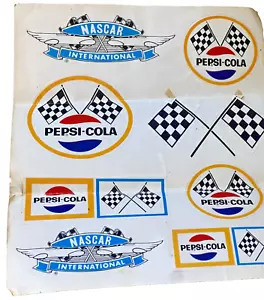 Pepsi Cola Nascar 1964-1976 NOS Unused Sticker Sheet 8 Decals Fast Ship! - Picture 1 of 3