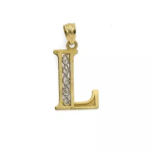Colgante "L" de oro amarillo de 14k - Imagen 1 de 1
