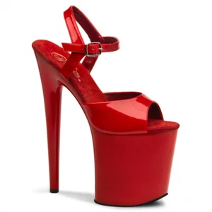 FLAMINGO-809 erotische Pleaser High-Heels Plateau Sandaletten rot Lack günstig - Bild 1 von 1