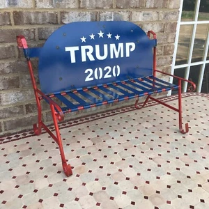 Trump 2020 Metal Yard Art Bench Republican Election Handmade Art Support MAGA - Picture 1 of 7