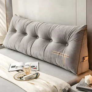 Large Bed Reading Headboard Wedge Pillow Large Bolster Backrest Support Cushion - Picture 1 of 73