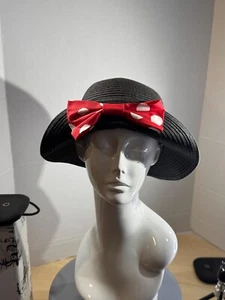 Disney Black Minnie Mouse Hat Band & Bow Youth/Young adult Hat 55cm NWT - Picture 1 of 10