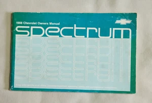 Vintage Original 1988 Chevrolet Spectrum Owners Manual - Foto 1 di 4