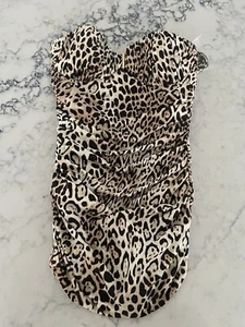 Nuevo Traje de Baño Victoria Secret Una Pieza Leopardo Acanalado Dorado Herrajes Talla 6 C - Imagen 1 de 7