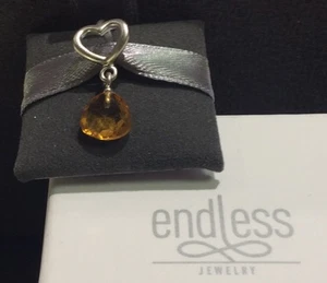 Endless Charm #43273-3 Citrine Heart Grip Drop - Authorized Retailer - 50% Off - Picture 1 of 4
