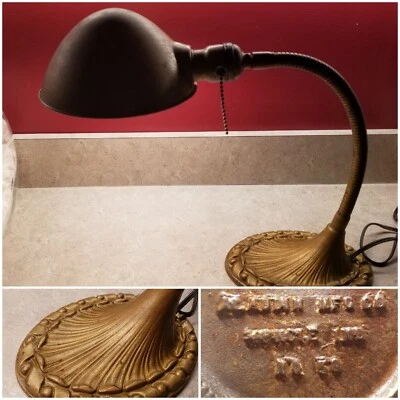 Vintage ALADDIN Gooseneck Desk Lamp Number 50 Art Deco 1930s Industrial - WORKS - Image 1 of 4