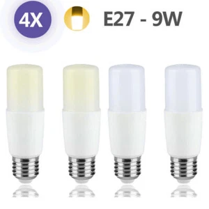 4X T37 9W E27 LED tube bulb Stick Warm white 2700K Daylight - Picture 1 of 6