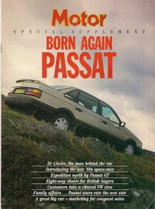 Volkswagen Passat Launch Supplement 1988 UK Market Sales Brochure Motor - Picture 1 of 2