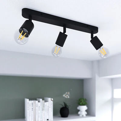 LINOVUM AWORA Deckenleuchte 3 flammig schwarz schwenkbar & drehbar mit fourSTEP LED E27