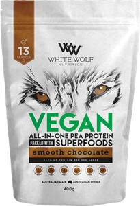 WHITE WOLF NUTRITION VEGAN PEA PROTEIN + SUPERFOODS 400G (13 SERVES) - Picture 1 of 9