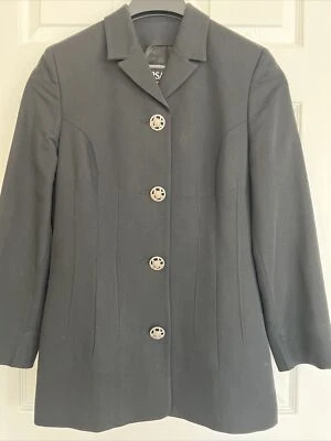 Versace Vintage Medusa Buttons Wool Blend Black Blazer Women Size EU30/44 US S/M - Imagem 1 de 4