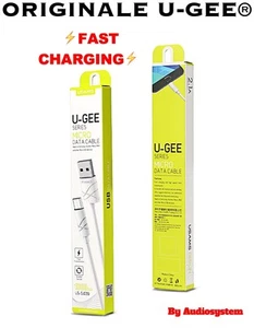 CAVO CAVETTO USB ORIGINALE U-GEE® PER SAMSUNG GALAXY S6 S7 EDGE RICARICA VELOCE - Foto 1 di 1