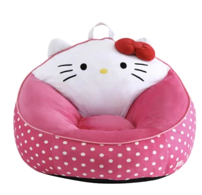 Silla con bolsa de frijoles de espuma comprimida para niños Hello Kitty, rosa Foto 1 de 4