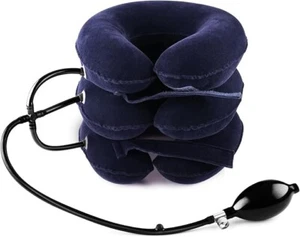 Hals-Nacken-Traktionsgerät Nackenstrecker zur sofortigen Nackenschmerzlinderung blau - Bild 1 von 6