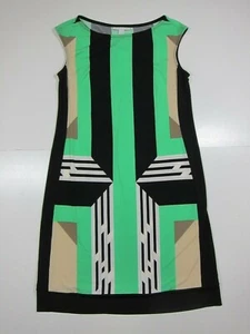 NWT New York & Company Green Black Brown White Stretch Pencil Dress Women XS - Picture 1 of 7