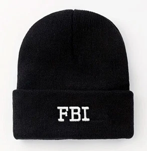 FBI Emgroidered Logo - Black Knit Beanie Cap Hat - Cosplay / Costume / Prop - Picture 1 of 4