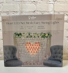❗Heart Mesh Fairy LED Net String Lights Valentines❗NEW IN BOX - Picture 1 of 6