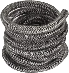 Repuesto de sello de cuerda de fibra de vidrio impregnada de grafito para estufas de leña - 1/2" x84" - Imagen 1 de 6