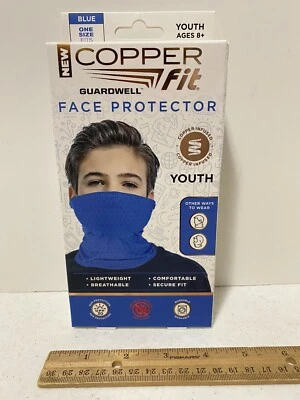 Copper Fit Guardwell Face Protector Blue Youth Ages 8+ NIB  - Image 1 of 4
